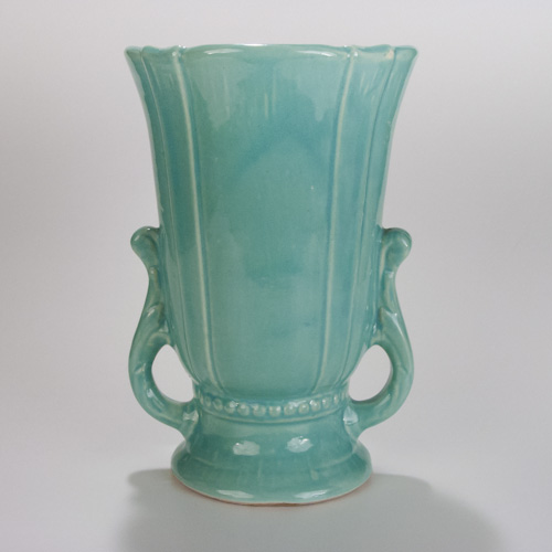 Aqua Blue Pottery Ceramic Flower Vase 