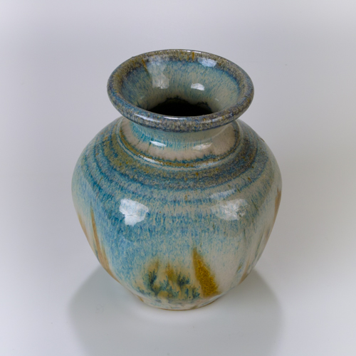 blue and rust Vase