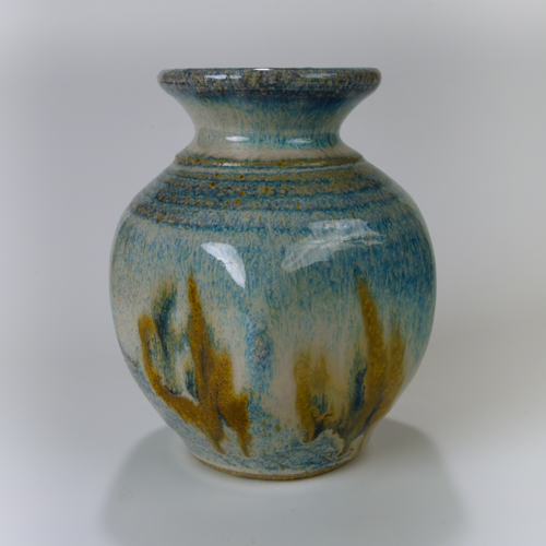 blue and rust Vase