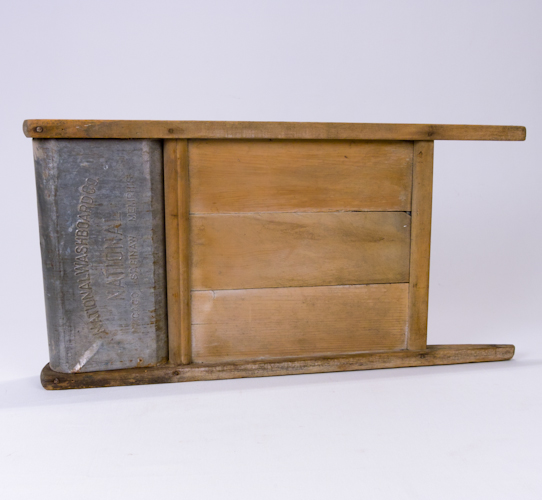 Vintage National Washboard Oak Wood Galvanized Metal
